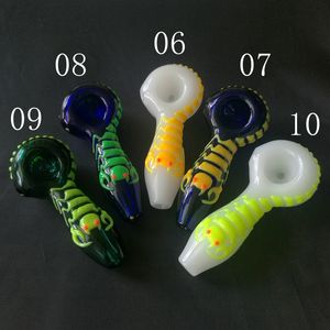 Mini 4 Inch Oil Burner Pipes 10 Types Heady Glass Smoking Pipes Portable Flashing Light Tobacco Hand Pipe Colorful