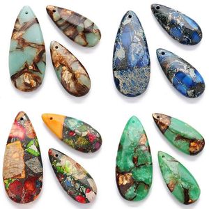 10 färger Imperial Natural Stone Earrings Big Waterdrop Charms för kvinnor Necklace Pendants Handgjorda DIY -smycken Making DIY Jewel 220813