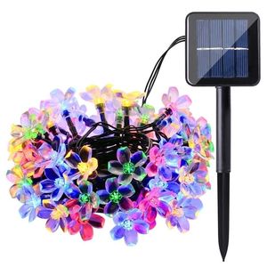 Jardim solar luz ao ar livre 7m 50 lâmpadas solares LEDs à prova d'água Flores de flores de flores de flores de flores de fada