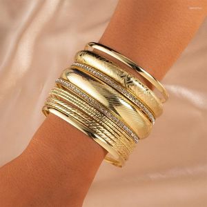 Bracciale di bracciali di colore oro di lusso set bohémien a multistrato geometrico perle di cristallo grande braclette per donne pulseras mujerbangle kent2