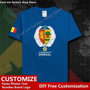 Senegal SEN Baumwolle T-shirt Kundenspezifische Jersey Fans DIY Name Nummer T-shirt High Street Fashion Hip Hop Lose Beiläufige T-shirt 220616