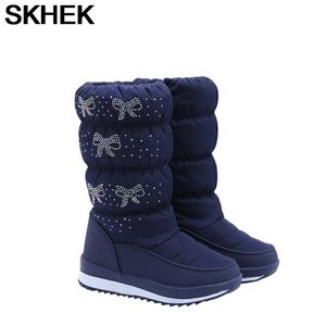 Skhek Girls Boots Children Snow Boots For Girls Shoes Fashion Fashion Plush Kids Water-Proof Studen