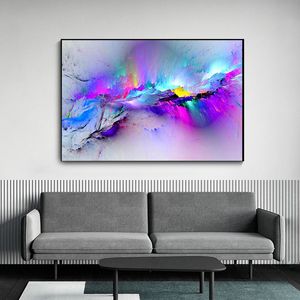 Abstract Paint Splash Background Posters And Prints Dreamy Dynamic Canvas Painting Wall Art Picture For Living Room Home Decor