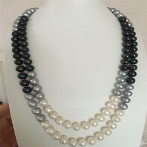 Collar Multicolor De Perlas Del Mar Del Sur al por mayor-Joyas de perlas finas elegantes mm South Sea Round Multicolor Pearl Collar pulgadas K251P