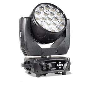 Zoom movendo a cabeça feixe de luz iluminação palco lavagem 19 pçs 15w quad alta potência lira luz rgbw dmx512 para dj discoteca festa casamento mostrar