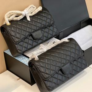 Womens Classic Black Flap Bags Caviar Gold/Silver Metal Hardware Shoulder bags Chain Quilted Plaid Crossbody Bag French Luxury Designer Ladies wallet