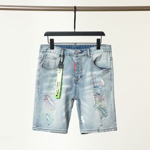 Sommar ny ankomst rippade korta jeanskläder högkvalitativa män andningsbara denim shorts man