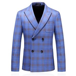 arrivo doppiopetto uomini plaid blazer giacca plus size 5xl uomini blazer classici 201104