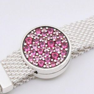 Pink Pav￩ Clip Charm 925 Silber Pandora Charms für Armbänder DIY Schmuckherstellung Kits Lose Perlen Silber Großhandel 799362C01