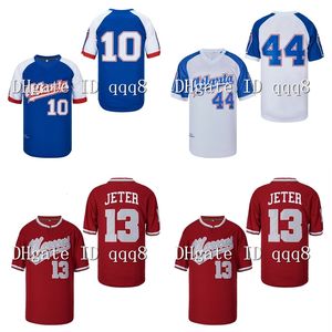 NA85 En Kalite 1 Derek Jeter Amatör Kalamazoo Maroons Jersey Chipper Jones Hank Aaron Atlanta Siyah Kraker Külkü Beyzbol Formaları