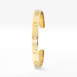 Inne bransoletki Otwarte mankiet miłosne bransoletki bransoletki dla kobiet mężczyzn 316L Titanium Steel Designer Biżuteria z napisem 17cm 19cm Gold Silver Color Classic Design