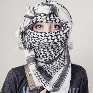 Bandanas Military Tactical Unisex Arab Shemag Cotton Scarves Hunting Paintball Army Head Scarf Face Mesh Combat Desert