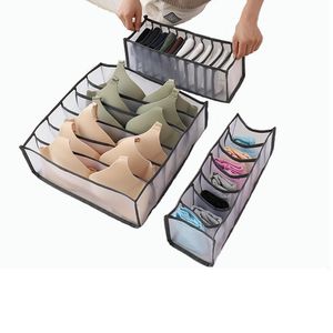 Plastic Clothes Sock Drawer Organizer Gridding Bra Sorting Box Underpants Case Drawer Divided Underwear Storage Boxes HH22-154