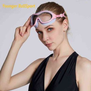 UV 방수 방지 안개 수영웨어 안경 수영 다이빙 워터 안경 조절 가능한 수영 고글 여성 남성 근시 스포츠 안경 Y220428