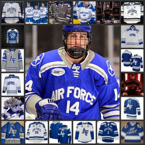 NCAA AF Falcons Hóquei Jersey 19 Jackson Sabo 20 Brandon Koch 21 Jack Conroy 22 Drake Usher 23 Willie Reim 24 Nate Horn 25 Jason Kleinhans 26 Clayton Cosentino Camisas