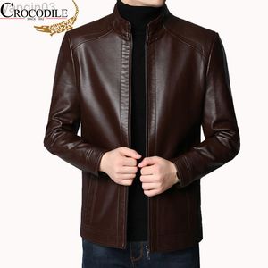 Crocodile Streetwear Casual Blazer Jackets Man Outerwear Men Leather Jacket Men Slim Fit Jackets Spring Fall Wear L220801