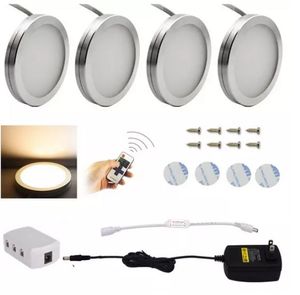 Remote Control LED Under Cabinet downlight Kitchen Puck Lights Wardrobe Lamp Cupboard Closet Night Lighting 3W 12V DC Cabinet Lamps