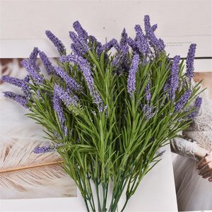 Decorative Flowers & Wreaths Purple Lavender Simulation Flower Plants Bouquet Imitation Fake Pastoral Diy For El Home Wedding Decoration Art