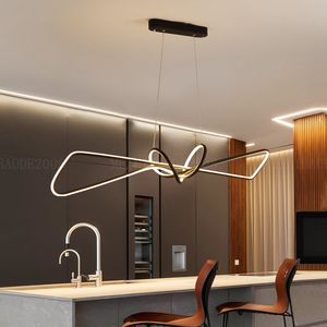 Moderne LED-Pendelleuchten für Wohnzimmer, Esszimmer, Küche, Bar, Hängelampe, Kronleuchter, Heimlüster, Gold/Schwarz-Beleuchtung
