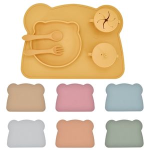 Food Grade Coverage Table Mat Children s Tableware Pad Silicone Placemat Baby Feeding Stuff 220715