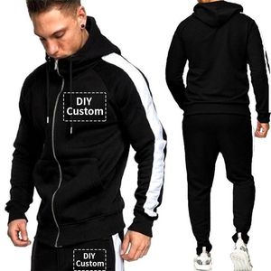 Autumn Winter Design Men Desen Sets Simples Custom Graphic Casual Tracksuit Fashion Diy Print Sports Fitness Mens Clothing 220712