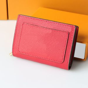 Geldbörse für Damen, Designer-Tasche, Geldbörsen, Kartenhalter, Damen, kurzer Clip, modisch, klassisch, einfarbig, Blumen-Top-Qualität