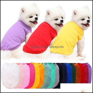 Sublimation Blank DIY Hundekleidung Baumwollbekleidung Weiße Weste Rohlinge Haustierhemden Einfarbiges T-Shirt für kleine Hunde Katze Rot Blau Gelb Drop De