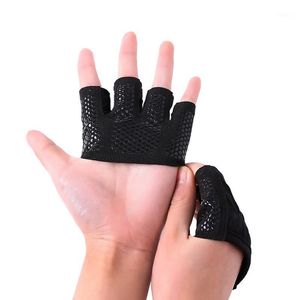 Handledsstöd 1 Par Anti-Slip Workout Gloves Palms Protector Dumbbell Grips Pads Vikt Lyftning thj99