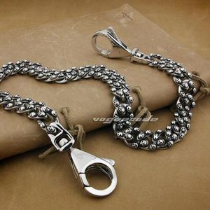 Chains Huge Heavy Shiny Fashion Clasp Solid 316L Stainless Steel Cool Men's Biker Domineering Skulls Wallet Chain 5Q012WC2 -- 14"-3