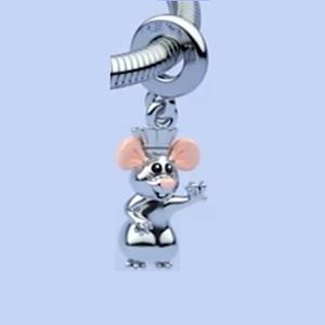 Disny Mouse Dangle Pandora Charms för armband DIY -smycken Making Kit Loose Bead 925 Sterling Silver Wedding Party Gift 792029C01