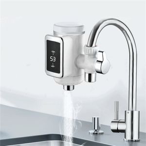 3000 W Freiinstallierbare elektrische Warmwasserbereiter Küche Kalt-/Warmwasserhahn 3 Sek. LED-Warmwasserbereiter drehbar mit Temperaturanzeige T200424