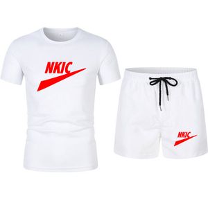 Fashion Brand Men's Tracksuit Sets Summer Casual Sportswear Men Short Sleeve Cotton Tops+shorts 2 Piece Hip Hop Streetwear Male