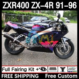 カワサキニンジャZXR 400 CC ZX-4R ZXR400のフルボディキット91 92 93 94 95 96カウリング12DH.25 ZX4R 400CC ZX 4R ZXR-400 1991 1992 1993 1994 1994 1995 1995 1996 ABSフェアリングブラックピンクピンク