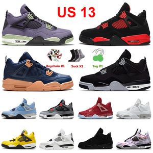 Us 13 Jumpman 4 4S Basketbol Ayakkabıları Siyah Canvas Columbia Kanyonu Mor Sarı Zen Usta Oklahoma Sooners Marfys Erkek Kadın Eğitmenler Sneakers Boyut 36-47 Kutu