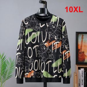 Męskie bluzy bluzy jesienne moda niedźwiedź graffiti ponadwymiarowy pullover plus size 9xl 10xl bluza workowate mężczyźni duże topy ha003men's