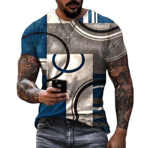 Camisetas masculinas de camiseta masculina Hip Hop Abstract Art Cool Moda engraçada Tops de manga curta Male Tees 3D Estilo de impressão casual Breatha
