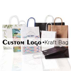 Geschenkverpackung, Kraftpapiertüte, individuelles Logo mit Griffen, Festival-Süßigkeiten-Einkaufstaschen, personalisieren 22062601. Geschenk