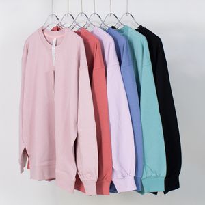 Lässiges Damen-Sweatshirt mit Rundhalsausschnitt, lockere, weiche Langarm-Pullover-Oberteile, perfekt übergroßer Pullover, einfarbige Yoga-Kleidung
