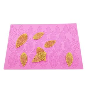 Baking Moulds Large Size Fantasy Flower Petal And Leaves Cake Silicone Mat Wedding Fondant Lace Decoration Mold K493Baking