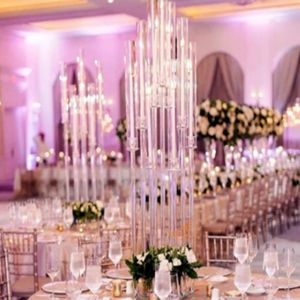 Dekoration Clear Acrylic Flowers Vase Stand Floor Centerpiece Wedding Column Backdrop Display Rack Acrylic Flower Stands IMake286