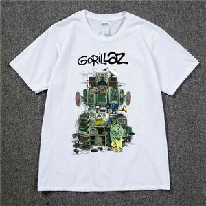 Gorillaz T 셔츠 영국 록 밴드 고릴라즈 TSHIRT 힙합 대안 랩 음악 티 셔츠 NOW NEW NEW ALBOM 티셔츠 Pure Cotton