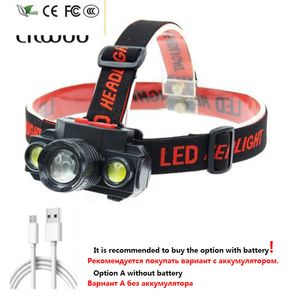 New Yunmai Zoomable XP-G Q5 COB Led Faro da pesca con batteria ricaricabile USB 18650 Torcia frontale Torcia da campeggio