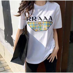 T-Shirt Women Letter Triangle print Luxury Brand Designer Short Sleeve Casual Loose Comfortable Fashion Ladies Tops Pullover