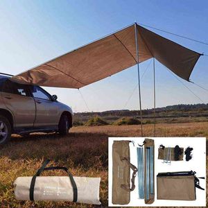 3 Sizes Car Camping Tent Awning Shade Outdoor Waterproof Car Side Tail Awning Sun Shelter For Self-driving Tour Picnic Camping H220419