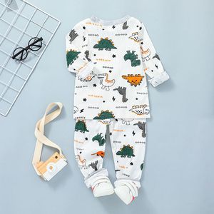 2-teiliges Kleinkind-Baby-Kleidungsset für Jungen, Pullover und Hosen mit Dinosaurier-Aufdruck, Kinderkleidungsset 1068 E3