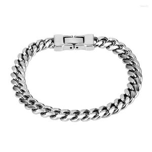 Link Chain Stainless Steel Cuban Bracelet European And American Hip Hop Trendy Men's Titanium Thick Trend Fawn22