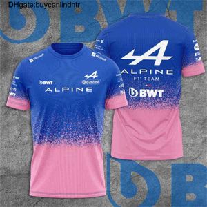 2021 Saison Motorsport Alpine F1 Team A Racing T-Shirt Weiß Schwarz Atmungsaktives Teamline Kurzarm-Poloshirt Auto-Fan-Kleidung H77H