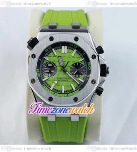 42mm Green Texture Dial Automatic Mens Watch Steel Case Black Inner Green Rubber Strap Sapphire No Chronograph High Quality Gents Watches Timezonewatch E44B1