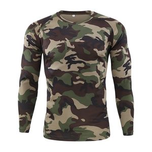 Tactical Military Camouflage T Shirt Män Andas Snabbtork US Army Combat Full Sleeve Fitness Streetwear Multicam T-shirts 220402