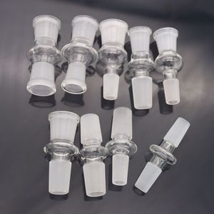 10 Stil Seçim Sigara Gönderen Kök Boru Adaptörü Clear 14mm 18mm Erkek Kadın Cam Dönüştürücü Sigara içen Bong Banger Kase Kalın Forsted Pyrex Su Boruları Adaptörler